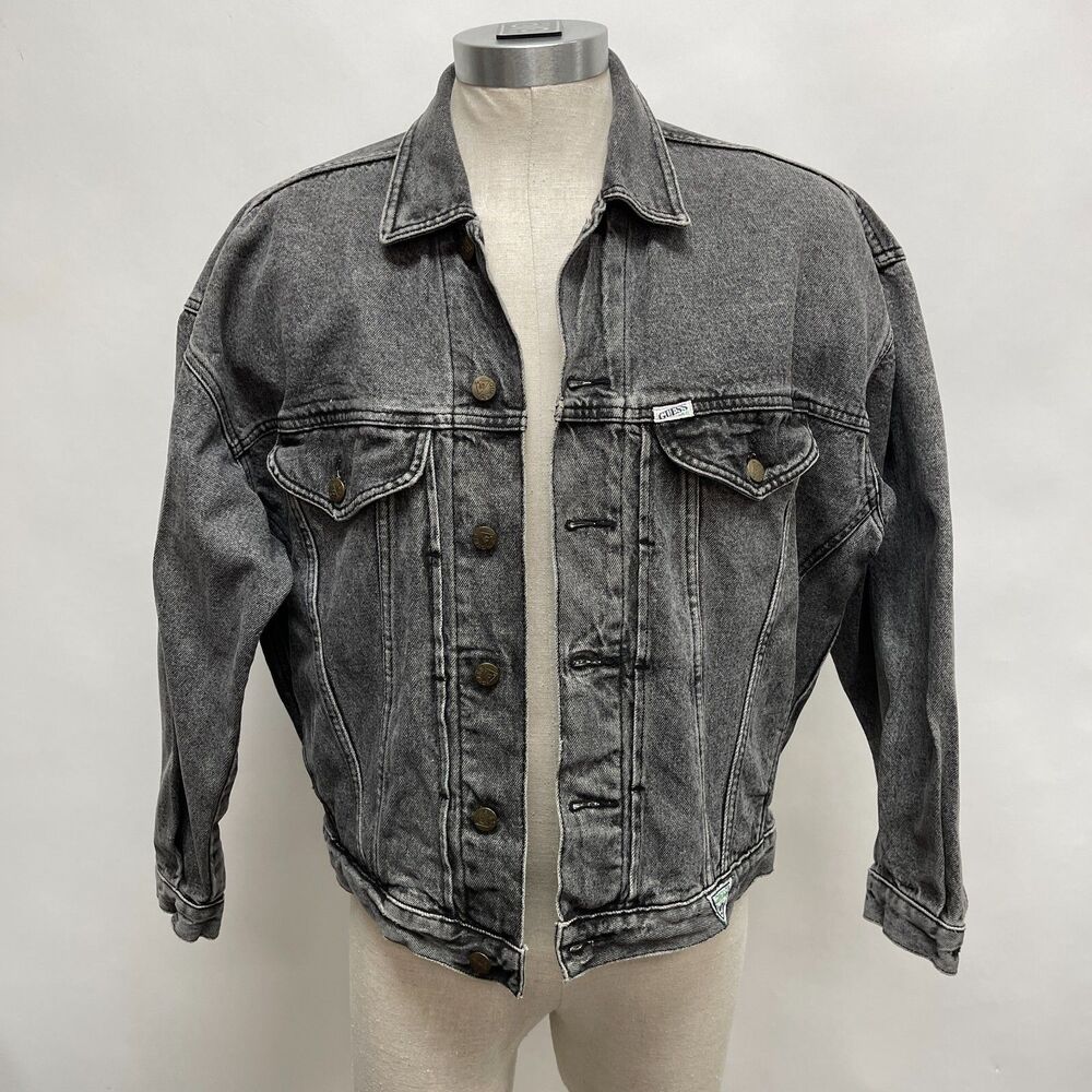 Vintage Guess by Georges Marciano Jacket Classic Style Men's Medium Black Denim